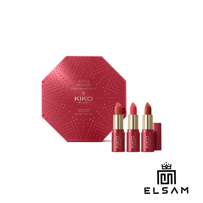 کیت مینی رژ لب کیکو kiko joyful Holiday Lovely Mini Lipstick Kit