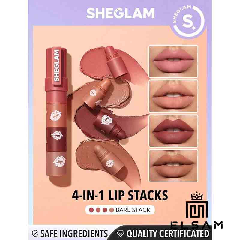رژ لب مگا 4 در 1 شیگلم sheglam mega lip stacks